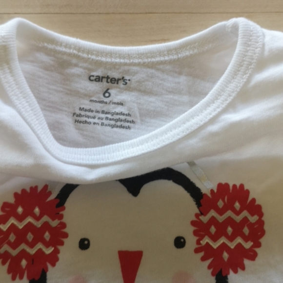 Baby Girl 6 Month Winter Penguin Long Sleeve Shirt - Picture 5 of 6